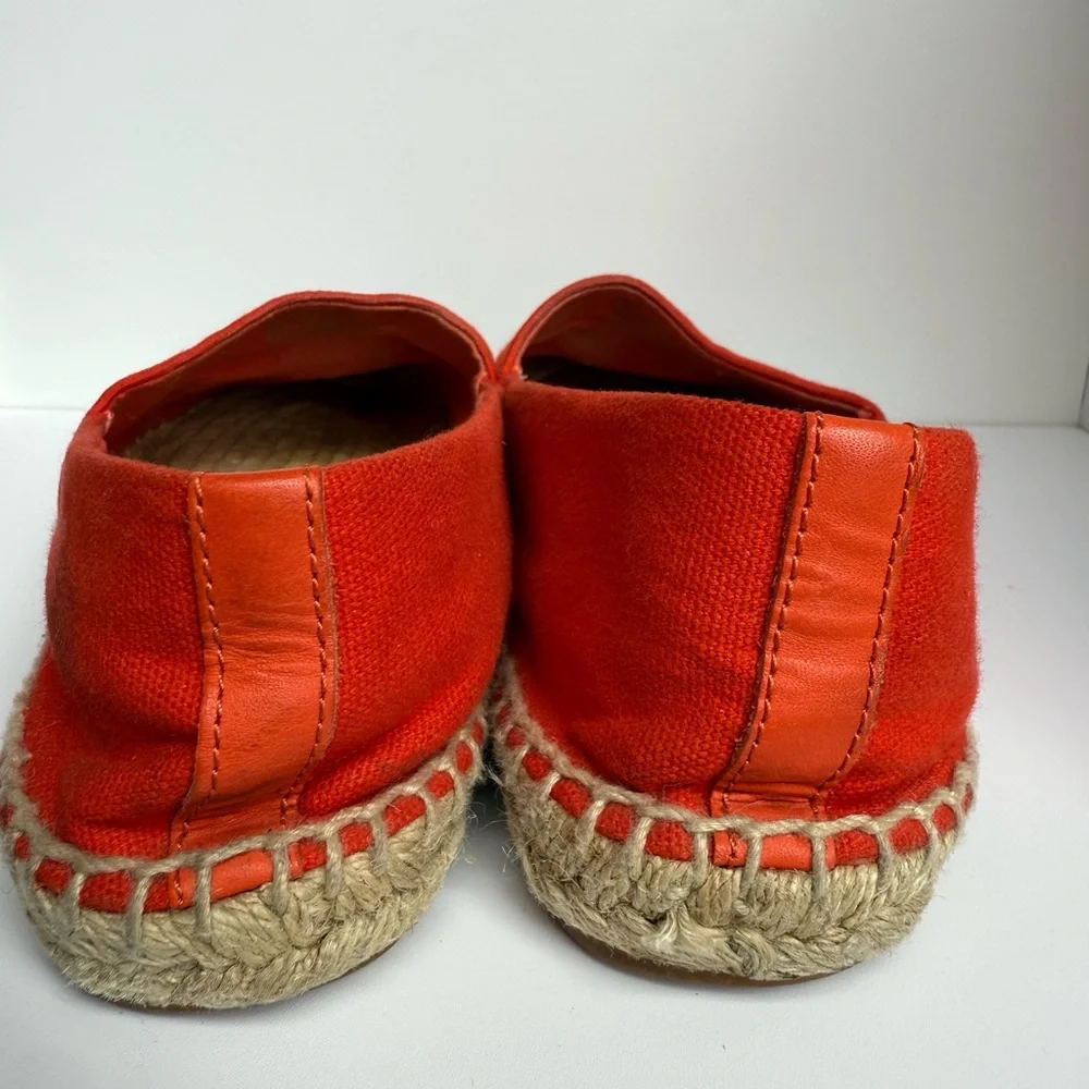 Tory Burch Colorblock Canvas Espadrilles Red Blue Flats Size 9 Logo Cap‎ Toe